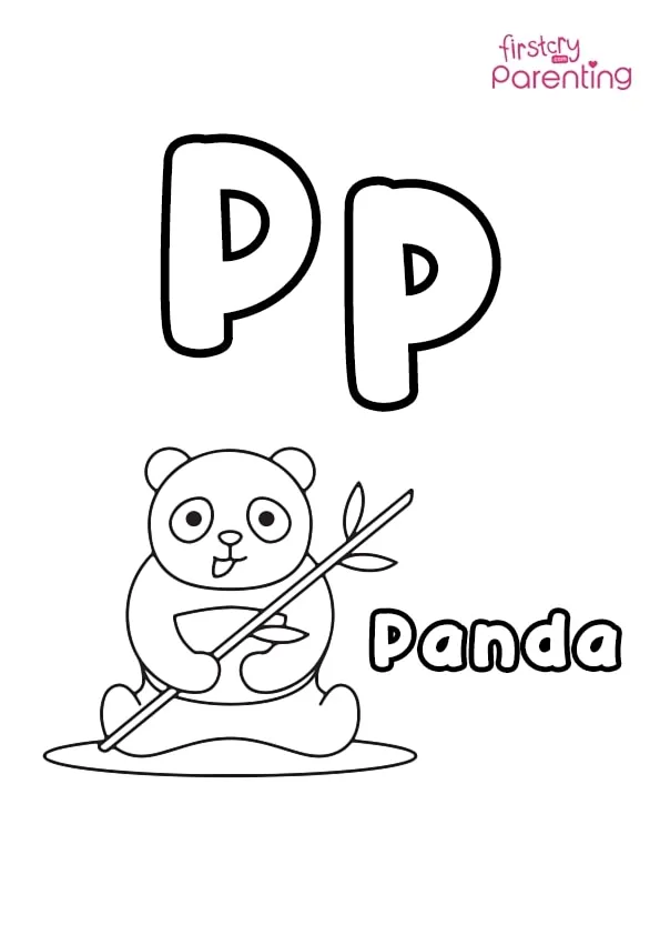 P For Panda Coloring Page Colouring Pages P For Panda Coloring Page Colouring Pages