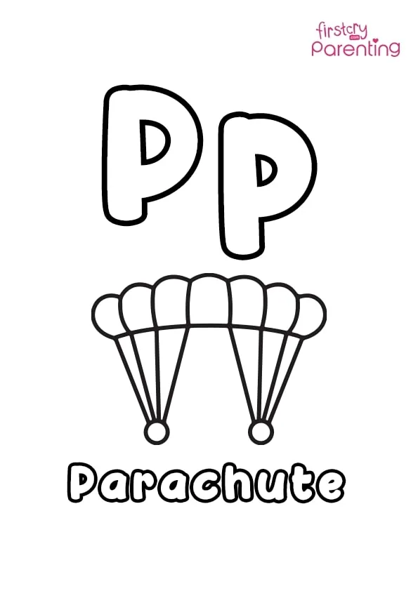 P For Parachute Coloring Page Colouring Pages P For Parachute Coloring Page Colouring Pages