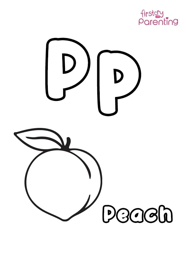P For Peach Coloring Page Colouring Pages P For Peach Coloring Page Colouring Pages