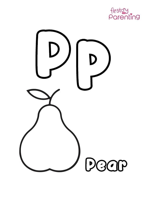 P For Pear Coloring Page Colouring Pages P For Pear Coloring Page Colouring Pages