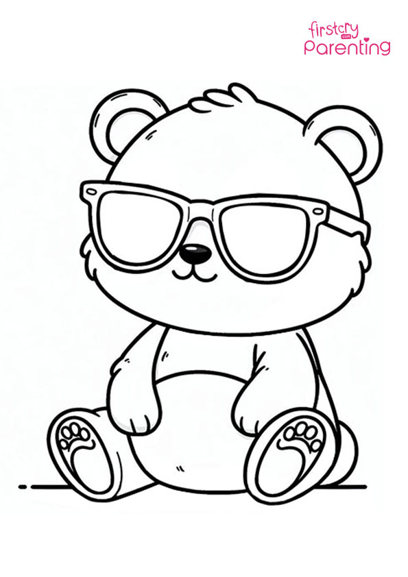 Panda with Sunglasses Coloring Page