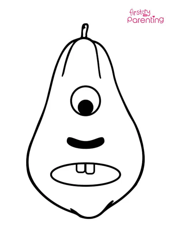 Papaya Face Coloring Page
