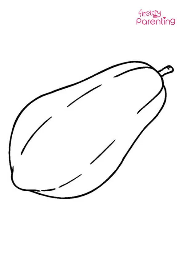 Papaya Outline Coloring Page