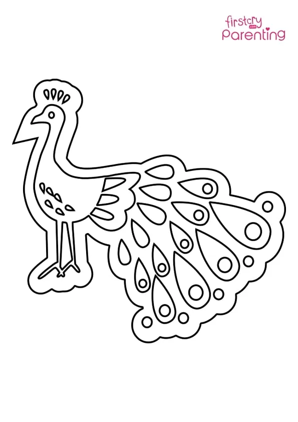 Peacock From Side Coloring Page Peacock From Side Coloring Page