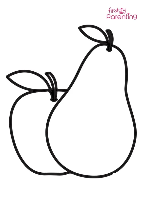 Pear And Apple Coloring Page
