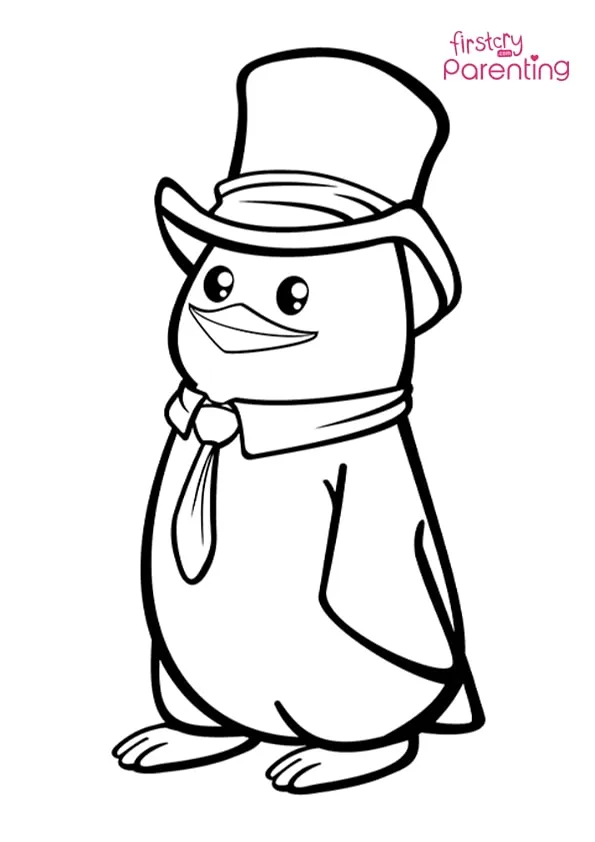 Penguin Kid Coloring Page Colouring Pages
