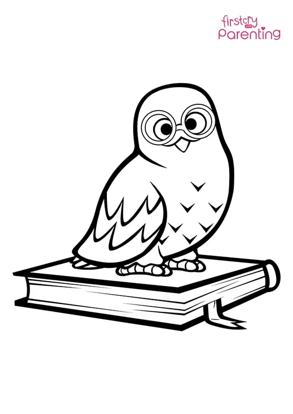 Polar Owl Sitting On A Book Coloring Page Colouring Pages Polar Owl Sitting On A Book Coloring Page Colouring Pages