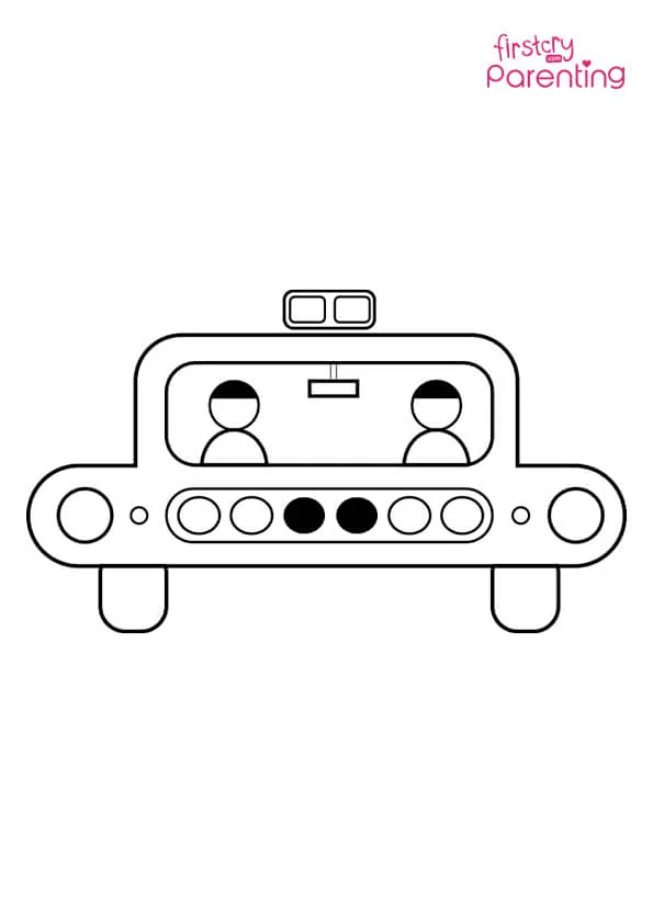 Police Car Cartoon Coloring Page Colouring Pages