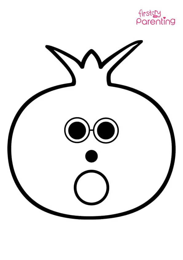 Pomegranate Face Coloring Page