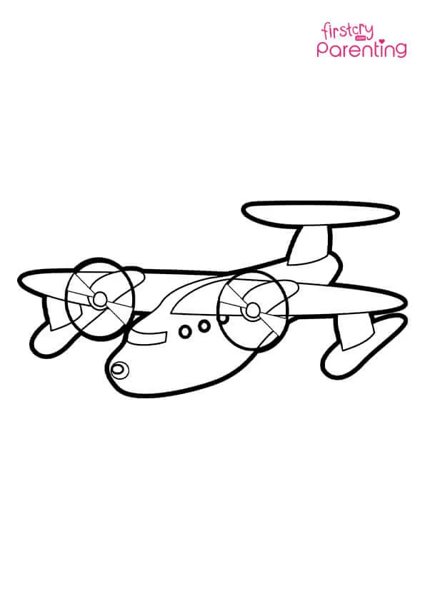 Propeller Driven Airplane Coloring Page Colouring Pages