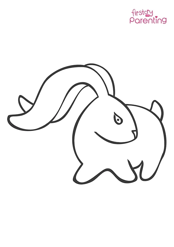 Rabbit With Long Ears Coloring Page Colouring Pages