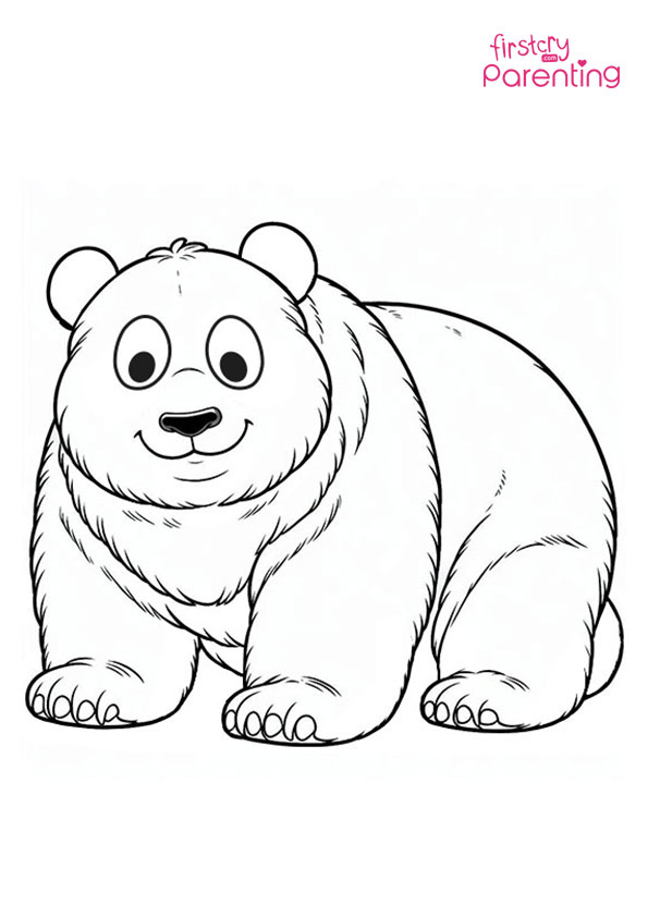 Realistic Panda coloring page