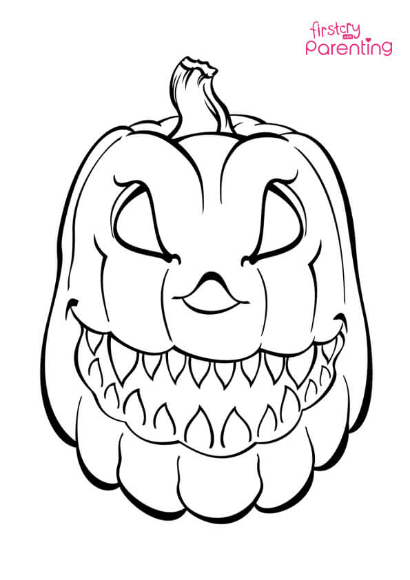 Scary Pumpkin Coloring Page