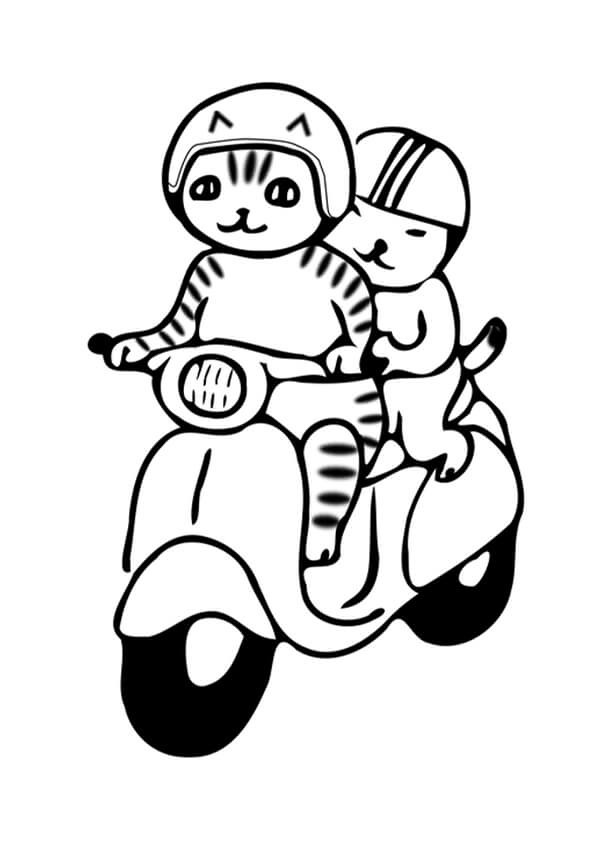 Scooter Colouring Pages