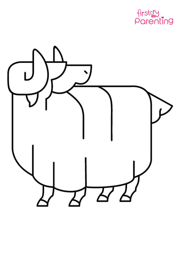 Sheep Looking At Side Coloring Page