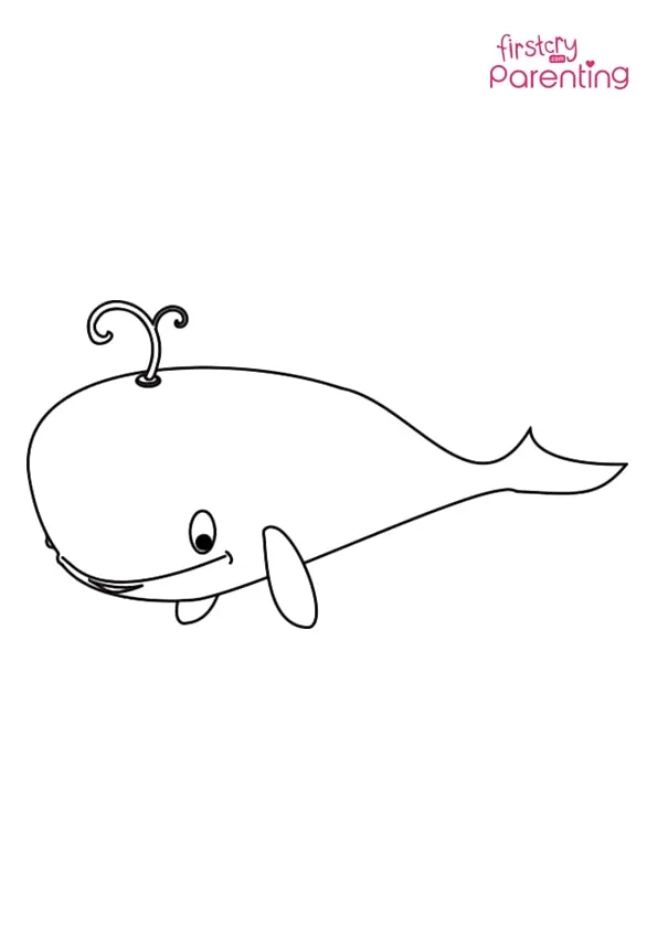 Simple Cartoon Whale Coloring Page Colouring Pages