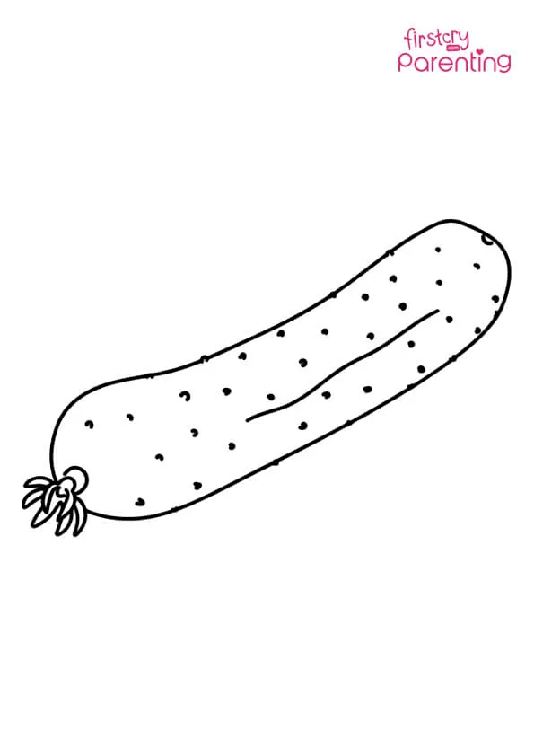 Simple Cucumber Coloring Page Simple Cucumber Coloring Page