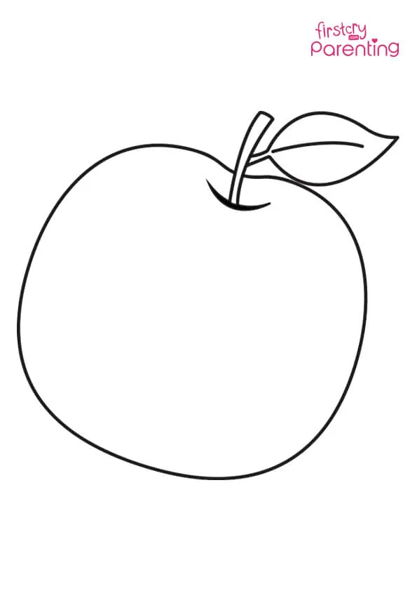 Simple Cute Apple Coloring Page Colouring Pages