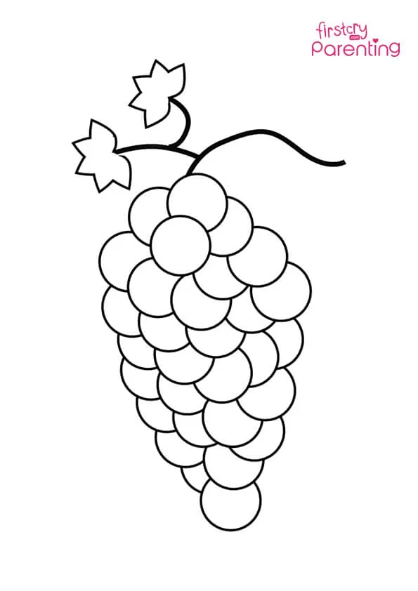 Simple Grapes Coloring Page Simple Grapes Coloring Page