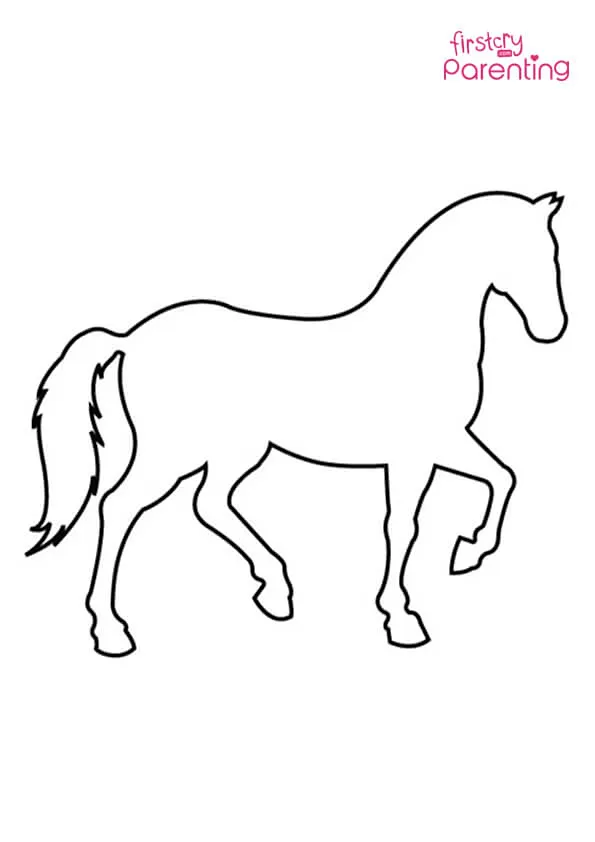 Simple Horse Outline Coloring Page Colouring Pages