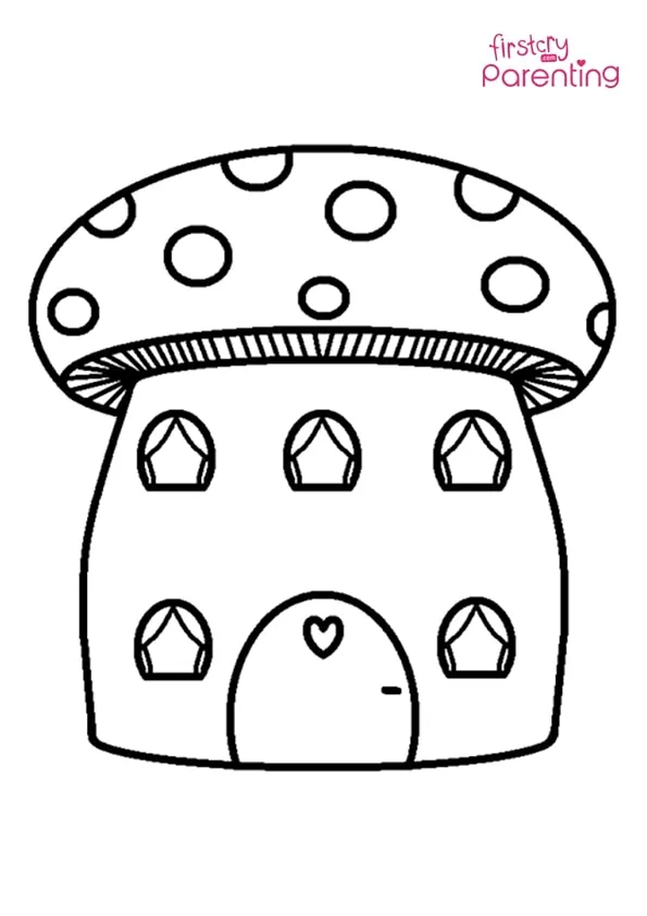 Simple Mushroom House Coloring Page Colouring Pages Simple Mushroom House Coloring Page Colouring Pages