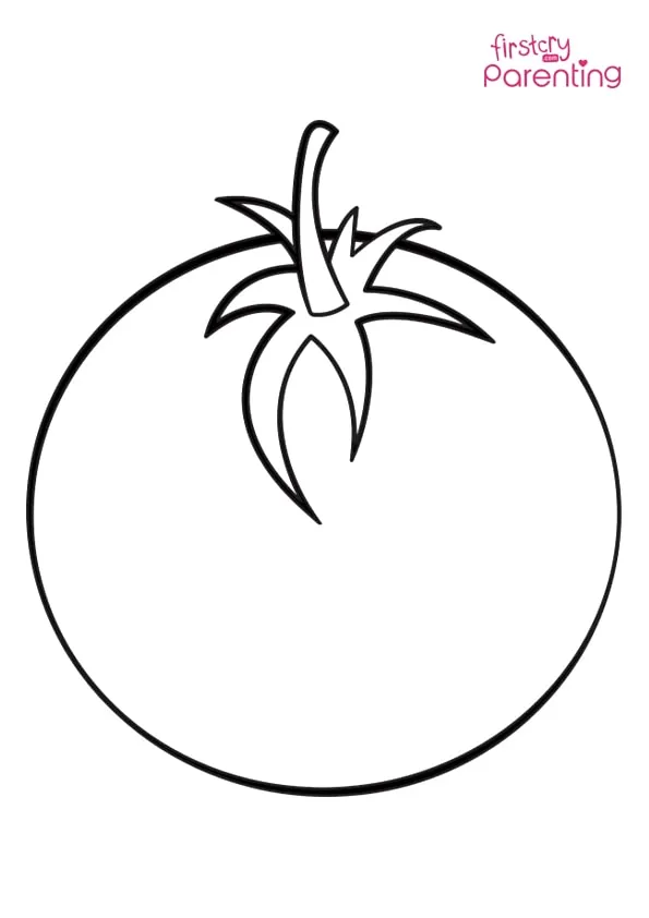 Simple Tomato Coloring Page