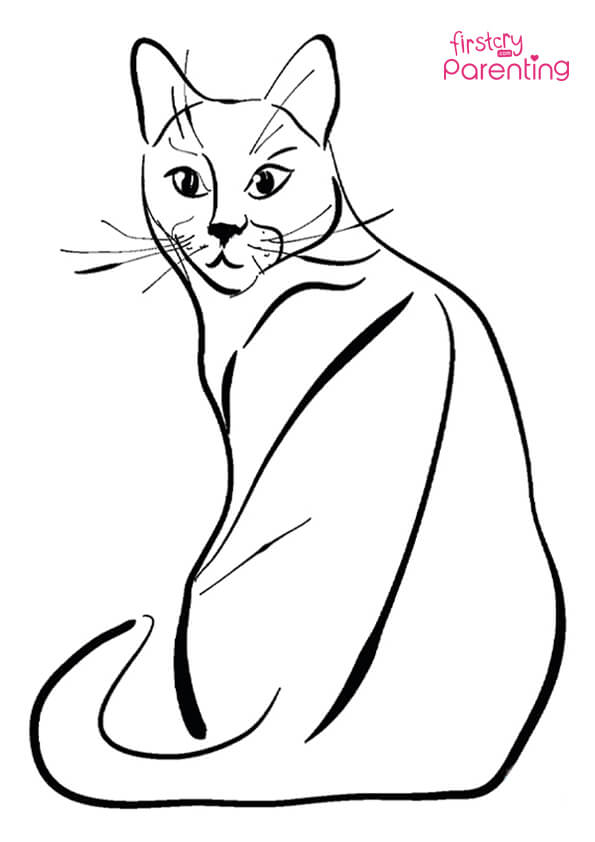 Kawaii Kitty Coloring Page for Kids | FirstCry Parenting