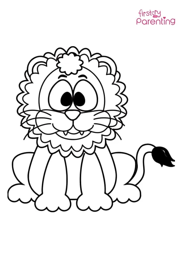 Smiling Lion Coloring Page Colouring Pages