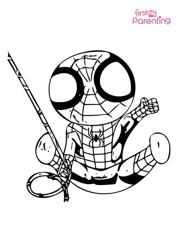 Spiderman Marvel Cartoon Avengers Coloring Page Colouring Pages