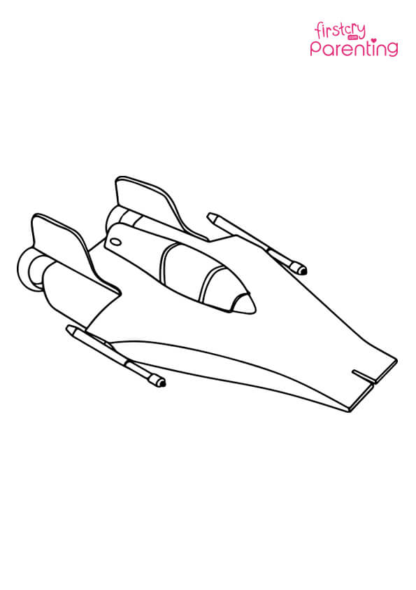 Star Wars Spaceship Science Fiction Coloring Page