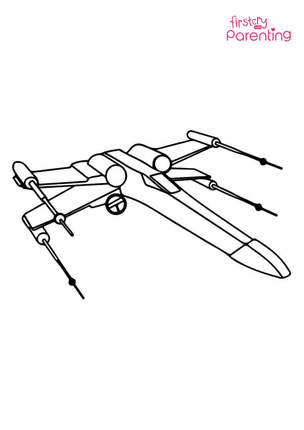 Star Wars Spaceship X-Wing Coloring Page