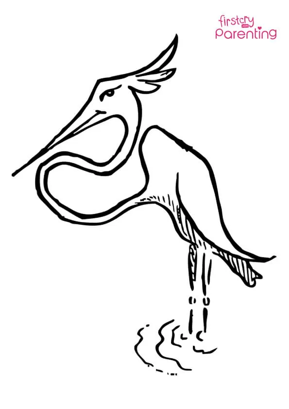 Stork Flamingo Coloring Page Colouring Pages