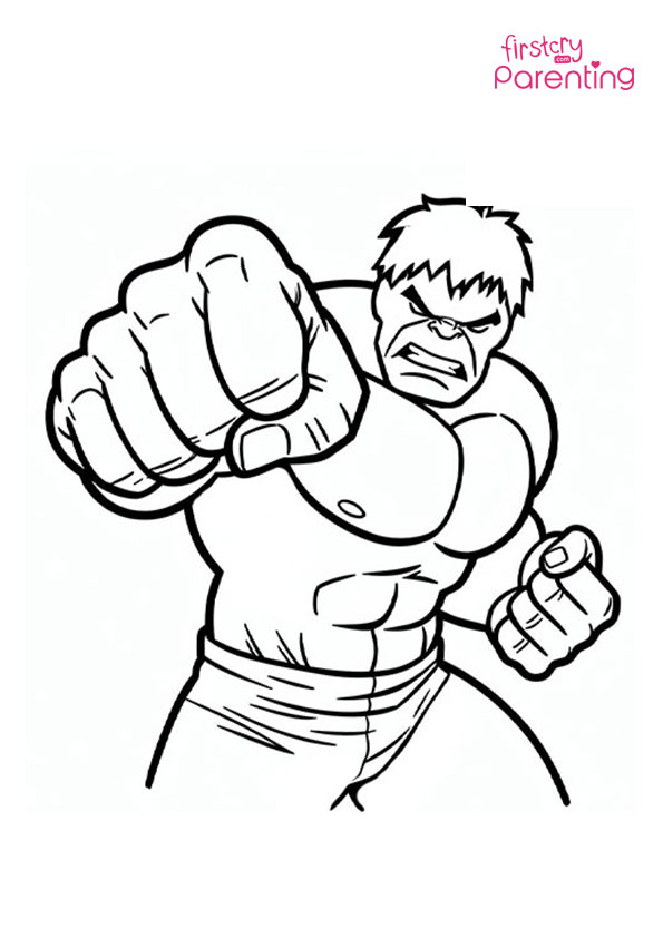 Strong Punch From Hulk Coloring Page