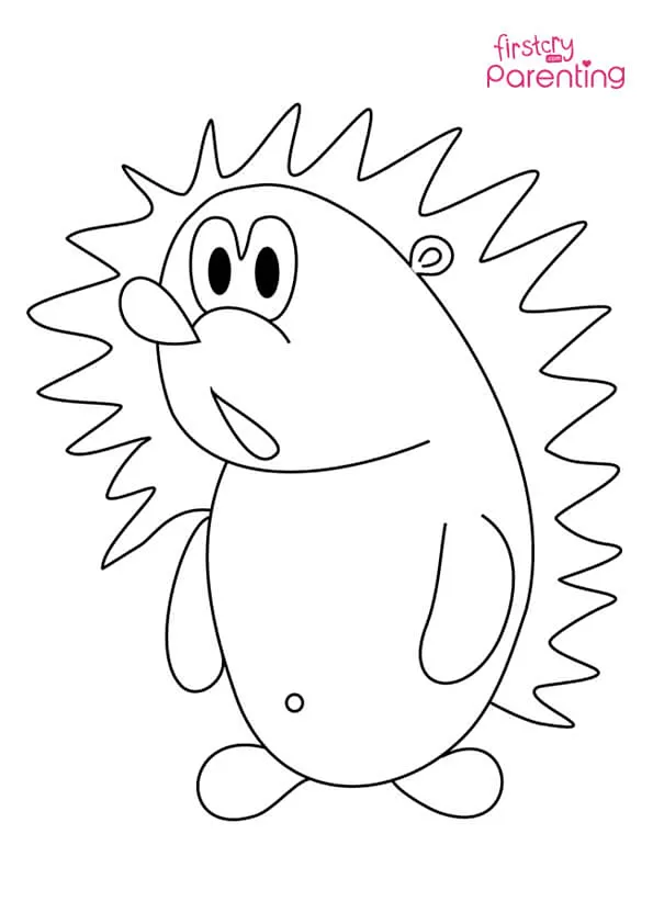 Surprised Hedgehog Coloring Page Colouring Pages
