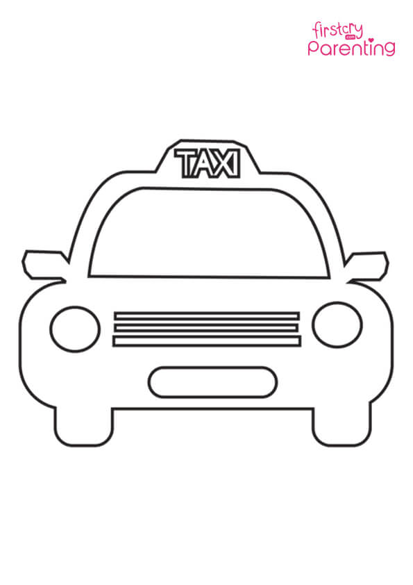 Taxi Back Coloring Page for Kids | FirstCry Parenting