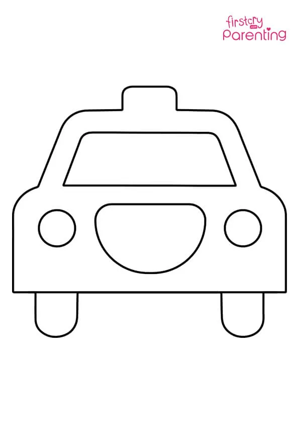 Taxi Front Coloring Page