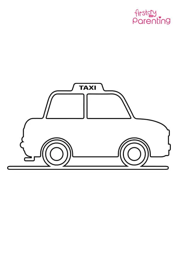 Taxi Outline Coloring Page