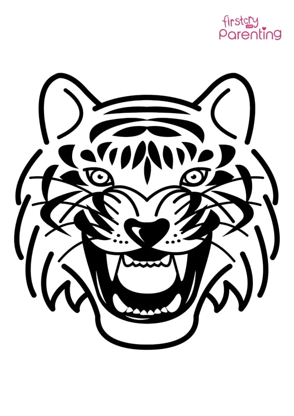 Tiger Portrait Coloring Page Colouring Pages