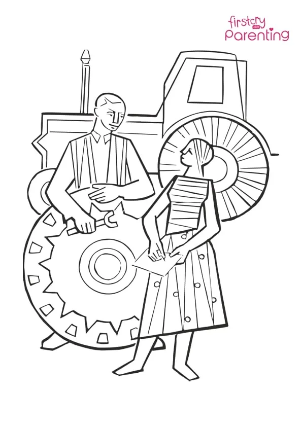 Tractor Machine Repairman Coloring Page Colouring Pages Tractor Machine Repairman Coloring Page Colouring Pages
