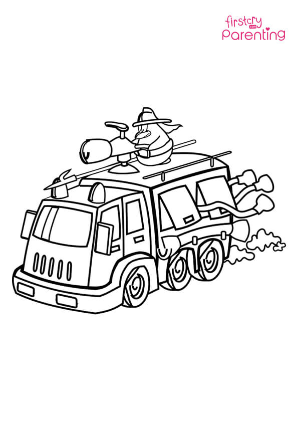 Truck Gun Mounted Military Coloring Page