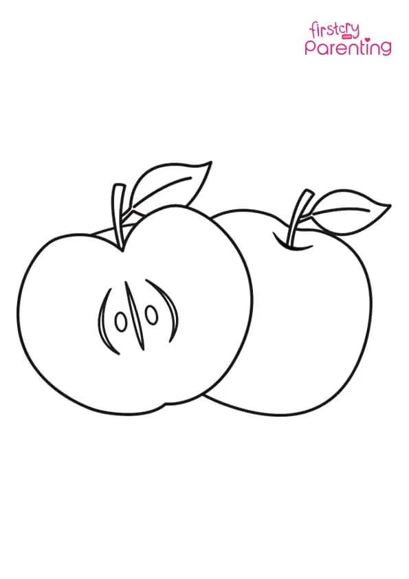 Two Apples Coloring Page Colouring Pages
