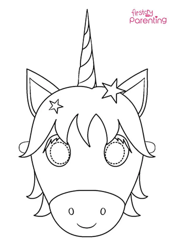 Unicorn Mask Coloring Page Colouring Pages
