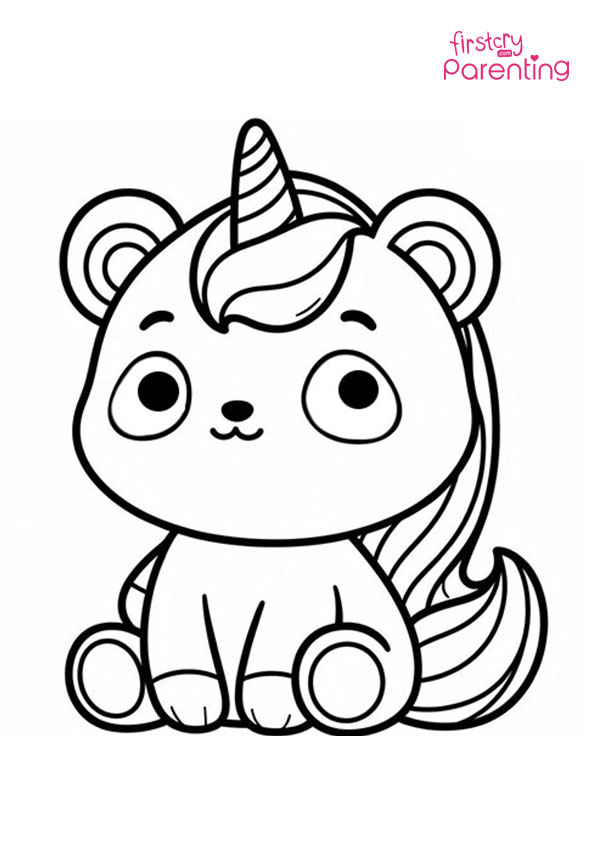 Unicorn Panda Coloring Page