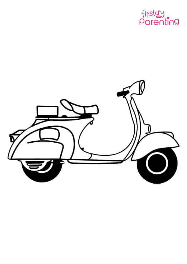 Vespa Scooter Coloring Page