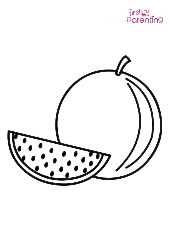Watermelon Outline Coloring Page Colouring Pages