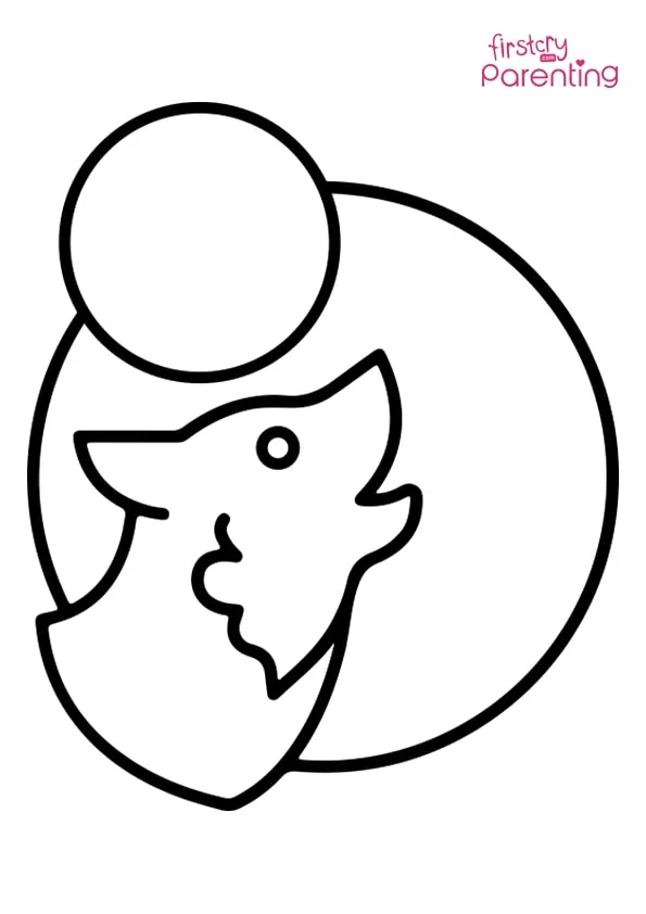 Wolf At Night Coloring Page Colouring Pages