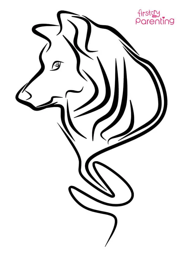 Wolf Tatoo Coloring Page Colouring Pages