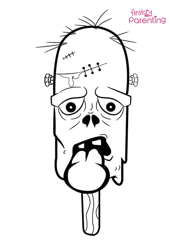 Zombie Ice Cream Coloring Page Zombie Ice Cream Coloring Page