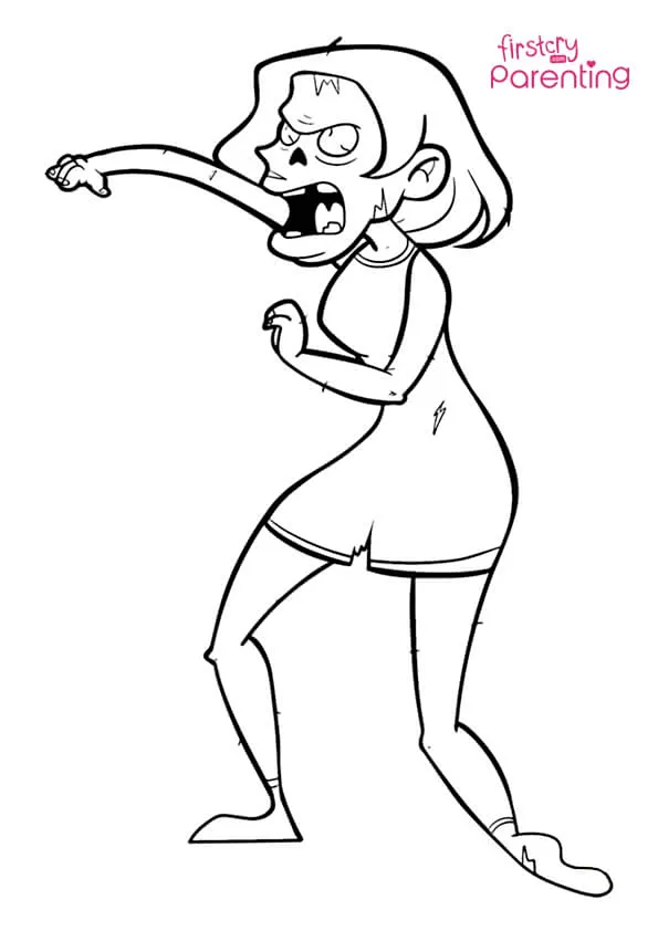 Zombie Woman Coloring Page Zombie Woman Coloring Page