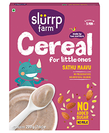 Slurrp Farm No Added Sugar Sathu Maavu 100% Natural Multigrain Health Mix with The Goodness of Ragi Dals & Almonds No Salt No Milk - 200 gm